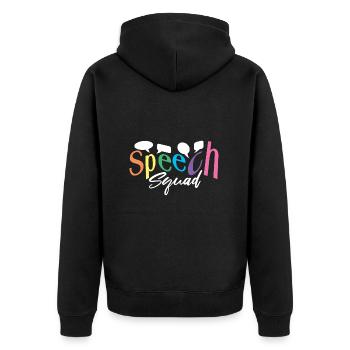 Logopäde Sprachtherapie Sprachtherapeut - Unisex Premium Bio Zip Hoodie - Schwarz - Hinten - Nico (187cm)