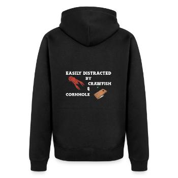 Langusten Languste - Unisex Premium Bio Zip Hoodie - Schwarz - Hinten - Nico (187cm)