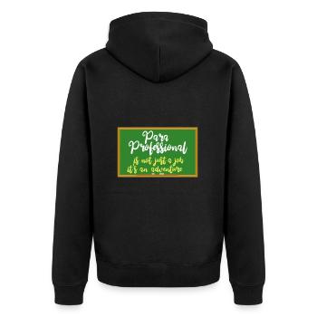 Paraprofessional - Unisex Premium Organic Zip Hoodie - black - Back - Nico (187cm)