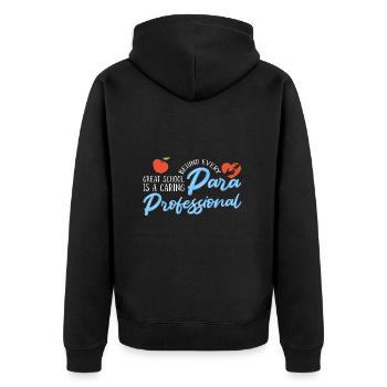 Paraprofessional - Unisex Premium Organic Zip Hoodie - black - Back - Nico (187cm)