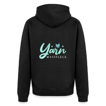 Stricken Stricknadel Wolle Lustiges - Unisex Premium Bio Zip Hoodie - Schwarz - Hinten - Nico (187cm)
