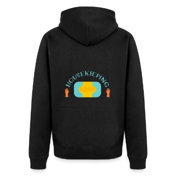 Haushälterin Haushalt Reinigungskraft - Unisex Premium Bio Zip Hoodie - Schwarz - Hinten - Nico (187cm)