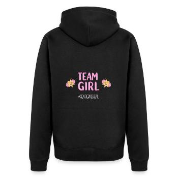Gender Reveal Babyparty Geschlecht - Unisex Premium Organic Zip Hoodie - black - Back - Nico (187cm)