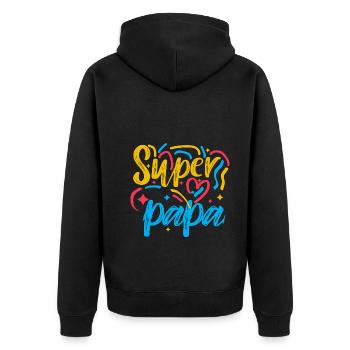 Super papa Le Meilleur De Tous C'est Mon Papa - Veste à capuche bio Premium Unisexe - noir - Dos - Nico (187cm)