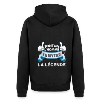 Tonton Extra La Légende - Veste à capuche bio Premium Unisexe - noir - Dos - Nico (187cm)