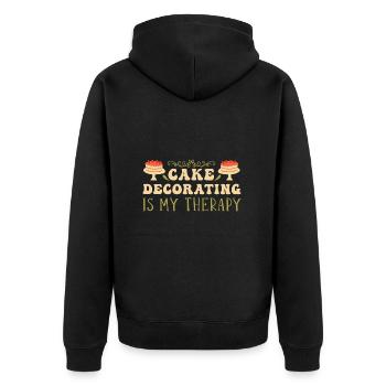 Kuchen backen Bäcker Konditor - Unisex Premium Bio Zip Hoodie - Schwarz - Hinten - Nico (187cm)