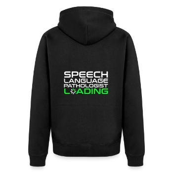 Logopäde Sprachtherapie Sprachtherapeut - Unisex Premium Bio Zip Hoodie - Schwarz - Hinten - Nico (187cm)