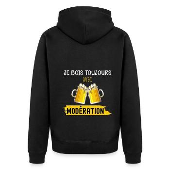 Boire Avec Modération - Veste à capuche bio Premium Unisexe - noir - Dos - Nico (187cm)