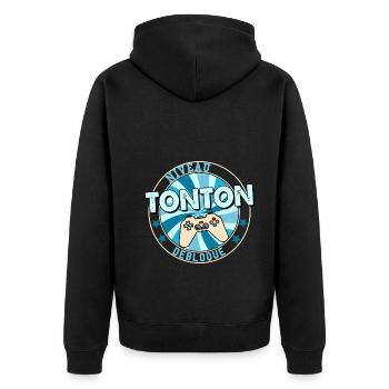 Niveau Tonton Débloqué Idée Cadeau Homme Oncle - Veste à capuche bio Premium Unisexe - noir - Dos - Nico (187cm)