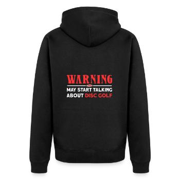 Disc Golf Frisbee - Unisex Premium Organic Zip Hoodie - black - Back - Nico (187cm)