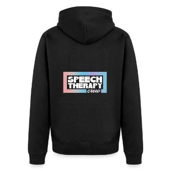 Logopäde Sprachtherapie Sprachtherapeut - Unisex Premium Bio Zip Hoodie - Schwarz - Hinten - Nico (187cm)