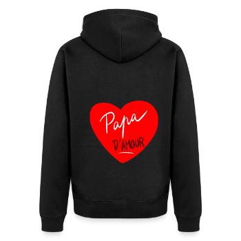 Mon Papa D'Amour Je L'Aime - Veste à capuche bio Premium Unisexe - noir - Dos - Nico (187cm)