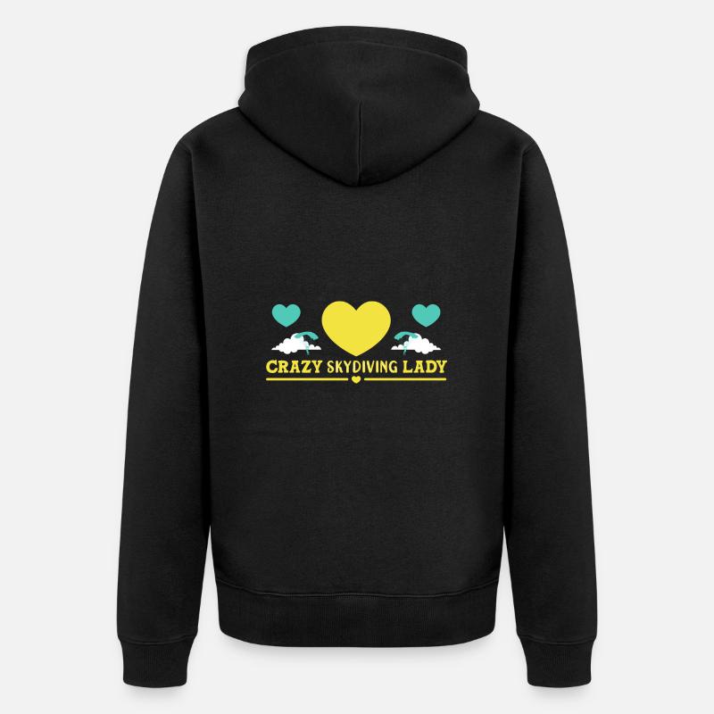Parachute Skydiving Parachutists - Unisex Premium Organic Zip Hoodie - black