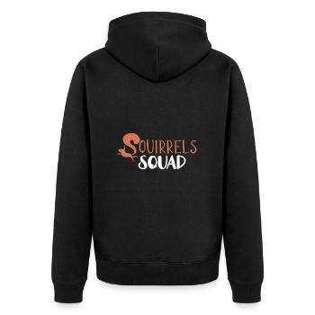 Eichhörnchen - Unisex Premium Bio Zip Hoodie - Schwarz - Hinten - Nico (187cm)