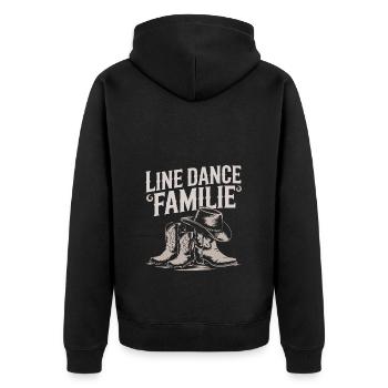 Linedance Familie Papa Mama Kinder - Unisex Premium Bio Zip Hoodie - Schwarz - Hinten - Nico (187cm)