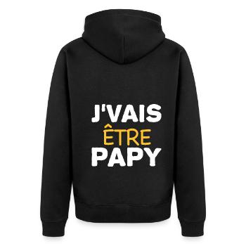 Je Vais etre papy Cadeau Annonce Naissance - Veste à capuche bio Premium Unisexe - noir - Dos - Nico (187cm)