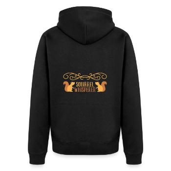 Eichhörnchen - Unisex Premium Bio Zip Hoodie - Schwarz - Hinten - Nico (187cm)