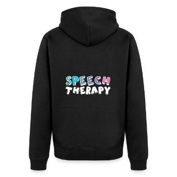 Logopäde Sprachtherapie Sprachtherapeut - Unisex Premium Bio Zip Hoodie - Schwarz - Hinten - Nico (187cm)