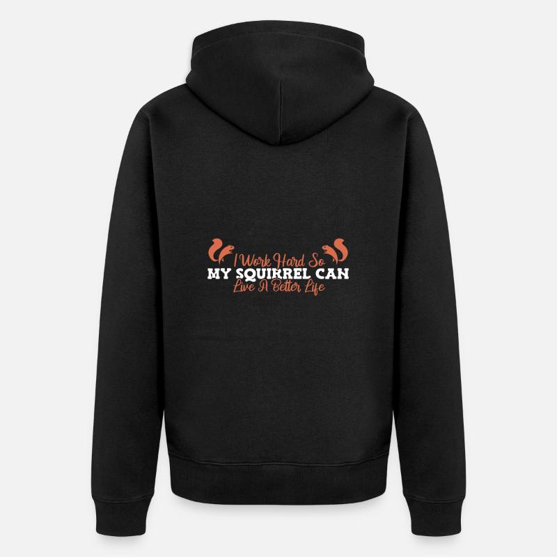 Eichhörnchen - Unisex Premium Bio Zip Hoodie - Schwarz