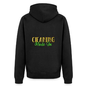 Haushälterin Haushalt Reinigungskraft - Unisex Premium Bio Zip Hoodie - Schwarz - Hinten - Nico (187cm)