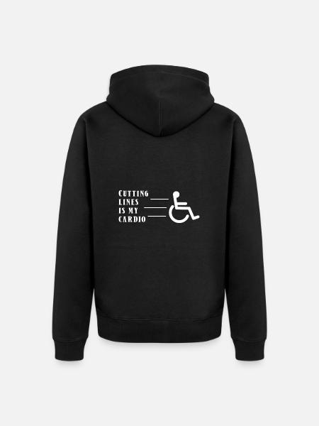 Rollstuhl Rollstuhlfahrer - Unisex Premium Bio Zip Hoodie - Schwarz