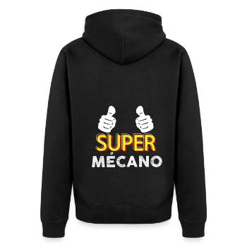 Super Mechaniker Gift Man Mechanical Auto Motorrad - Unisex Premium Bio Zip Hoodie - Schwarz - Hinten - Nico (187cm)