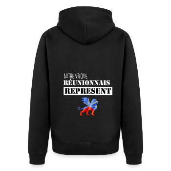 Réunionnais Réunion Drapeau La Réunion - Veste à capuche bio Premium Unisexe - noir - Dos - Nico (187cm)