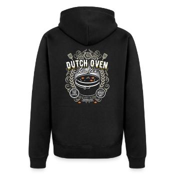Dutch Oven Master - Unisex Premium Bio Zip Hoodie - Schwarz - Hinten - Nico (187cm)