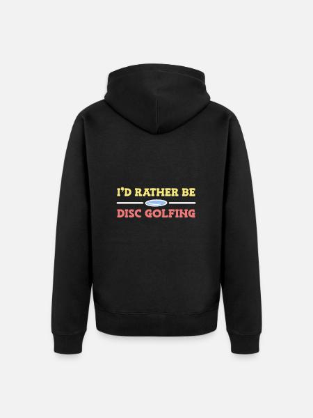 Disc Golf Frisbee - Unisex Premium Organic Zip Hoodie - black