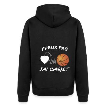 Entrainement Basket Idée Cadeau Humour basketball - Veste à capuche bio Premium Unisexe - noir - Dos - Nico (187cm)