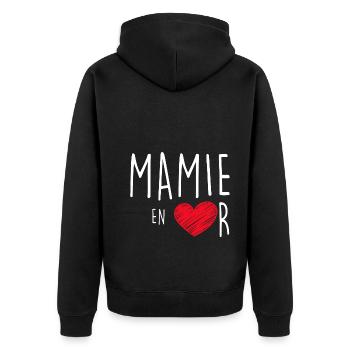 Mamie en or Pour Ma Grand-Mère D'Amour - Veste à capuche bio Premium Unisexe - noir - Dos - Nico (187cm)