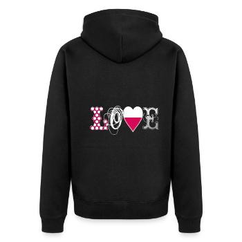 Love Poland blanc - Veste à capuche bio Premium Unisexe - noir - Dos - Nico (187cm)