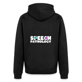 Logopäde Sprachtherapie Sprachtherapeut - Unisex Premium Bio Zip Hoodie - Schwarz - Hinten - Nico (187cm)