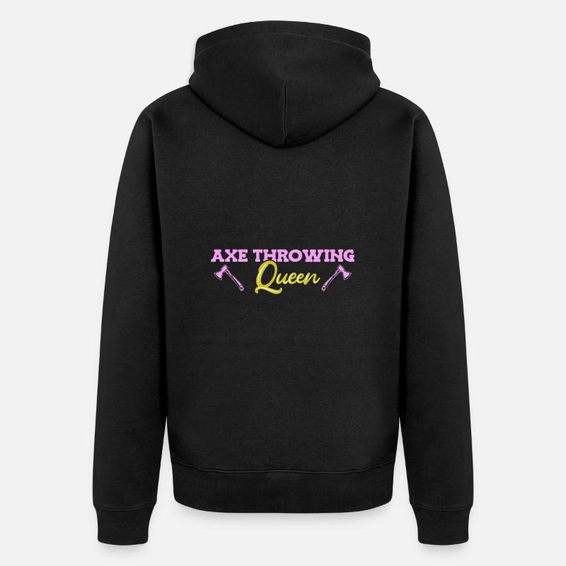 Axe throw axe throwing - Unisex Premium Organic Zip Hoodie - black