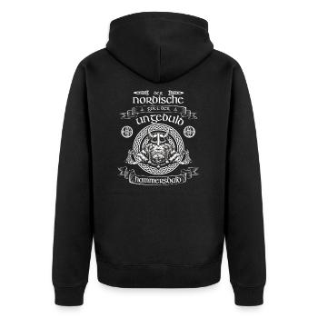 Hammersbald, dieu de l'impatience - Veste à capuche bio Premium Unisexe - noir - Dos - Nico (187cm)