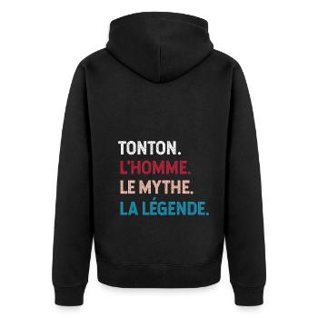 Tonton Exceptionnel La Légende - Veste à capuche bio Premium Unisexe - noir - Dos - Nico (187cm)