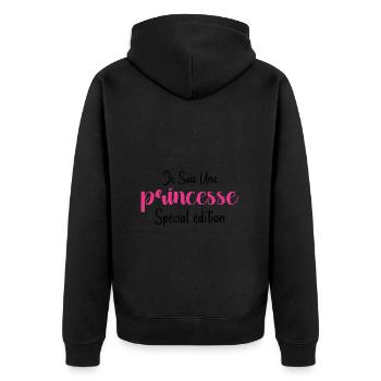 Je Suis Une Princesse Design Féminin Drôle Unique - Veste à capuche bio Premium Unisexe - noir - Dos - Nico (187cm)