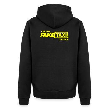 Fake Taxi Driver - Unisex Premium Bio Zip Hoodie - Schwarz - Hinten - Nico (187cm)