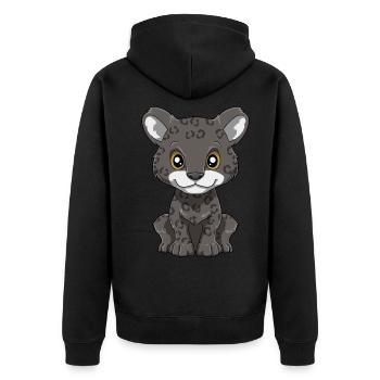 Niedlicher Baby Panther - Unisex Premium Bio Zip Hoodie - Schwarz - Hinten - Nico (187cm)