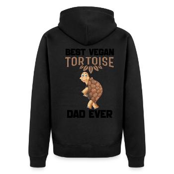 Schildkröte - Unisex Premium Bio Zip Hoodie - Schwarz - Hinten - Nico (187cm)