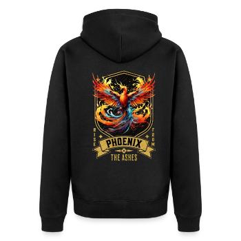 Phoenix Phoenix Fire Flames Mythologie des oiseaux - Veste à capuche bio Premium Unisexe - noir - Dos - Nico (187cm)