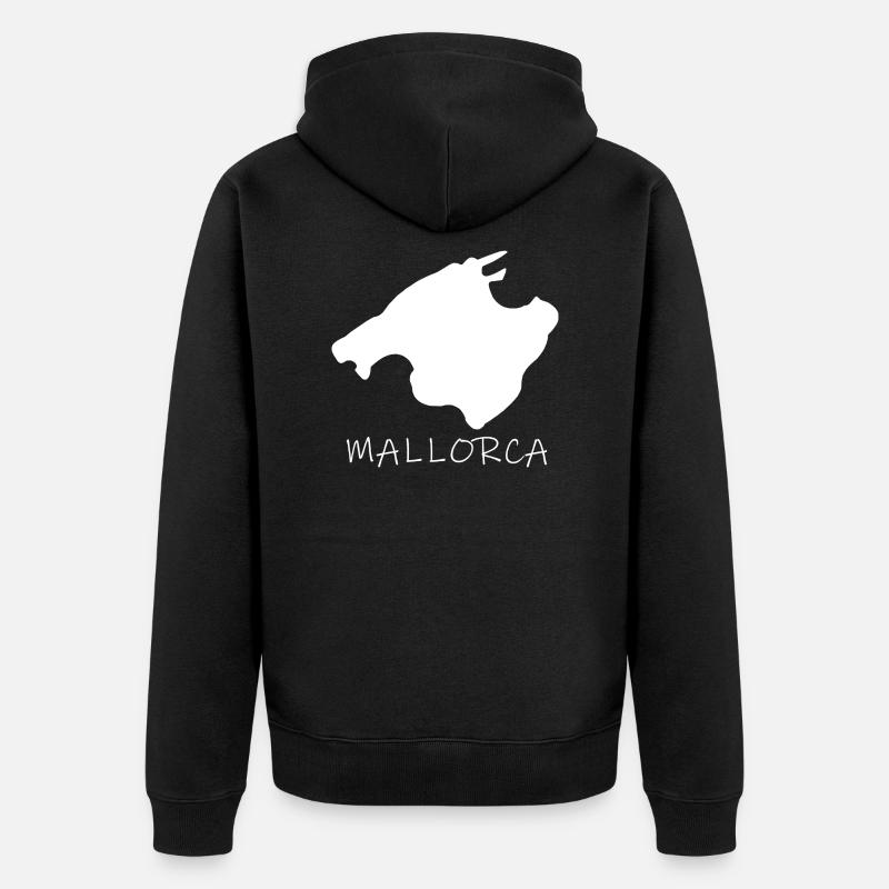 Mallorca - Unisex Premium Bio Zip Hoodie - Schwarz