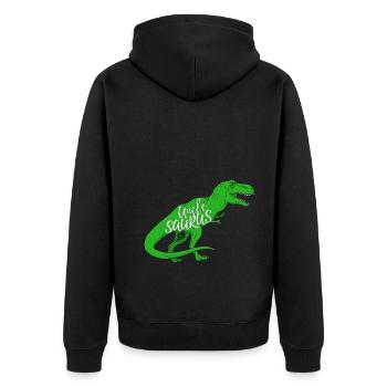 Unclesaurus Mein bester Onkel Dinosaurier - Unisex Premium Bio Zip Hoodie - Schwarz - Hinten - Nico (187cm)