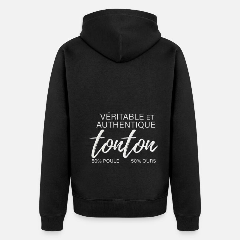 Tonton ours et poule - Veste à capuche bio Premium Unisexe - noir