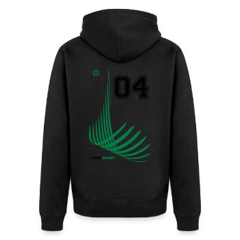 04 JERSEY Jersey Number Four Sport Team Game Motif - Unisex Premium Organic Zip Hoodie - black - Back - Nico (187cm)