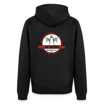 Ju-Jutsu Ju Jutsu Jiu Jitsu Kampfsport Kampfkunst - Unisex Premium Bio Zip Hoodie - Schwarz - Hinten - Nico (187cm)