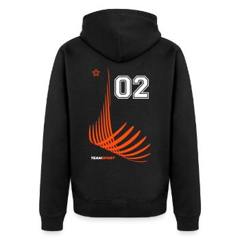 02 JERSEY Jersey Number Two Numbers Number 2 Motif - Unisex Premium Organic Zip Hoodie - black - Back - Nico (187cm)