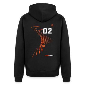 02 JERSEY Jersey Number Two Numbers Number 2 Motifs - Unisex Premium Organic Zip Hoodie - black - Back - Nico (187cm)