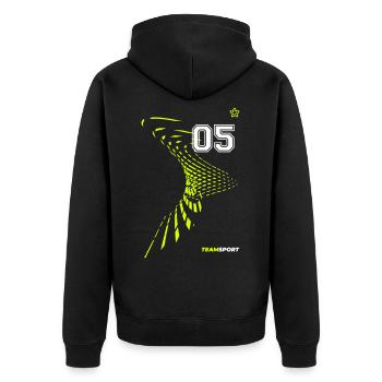 05 JERSEY Number Five Numbers Number 5 Motifs - Unisex Premium Organic Zip Hoodie - black - Back - Nico (187cm)