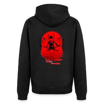 Guerrier Samouraï Ninja Japon Soleil - Veste à capuche bio Premium Unisexe - noir - Dos - Nico (187cm)